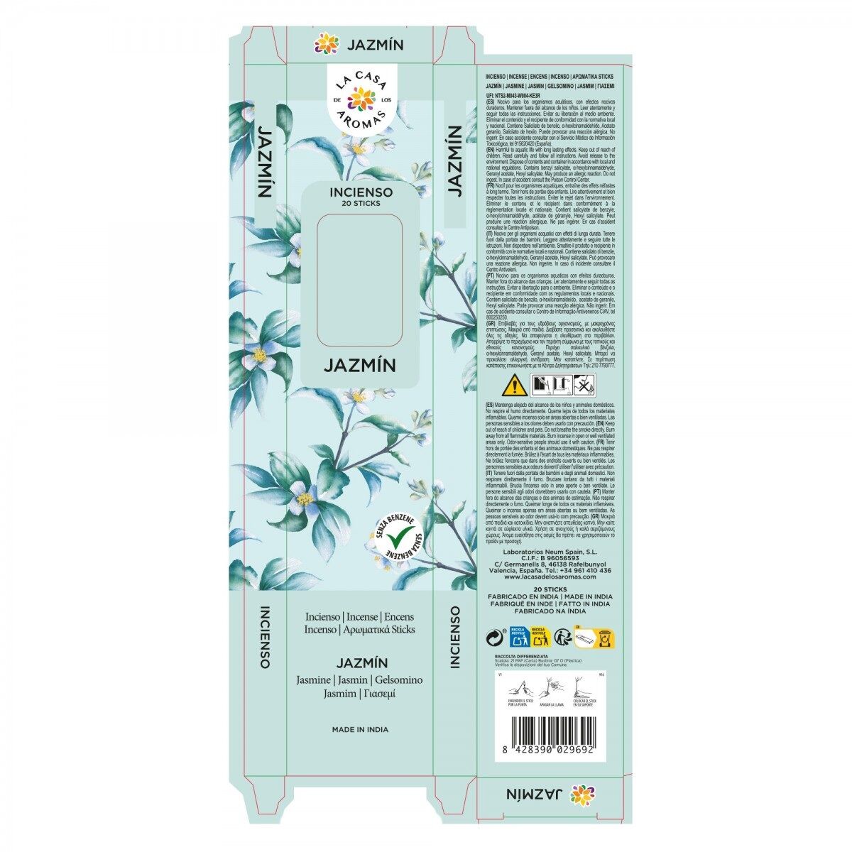 Bâtonnets D'encens Jasmin - Première Qualité - 20 Sticks thumbnail 3