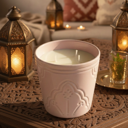 Bougie Parfumée Fruits Rouges - Pot Argile Rose Artisanal