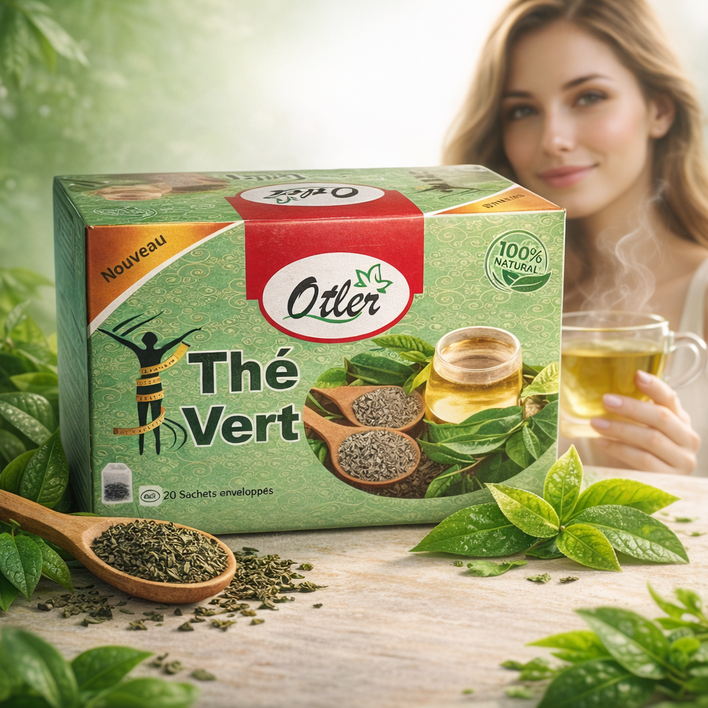 Thé Vert Naturel – Infusion Minceur & Bien-être (20 Sachets)