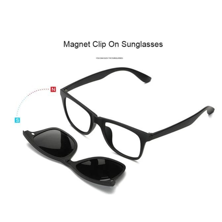 Magic Vision Lunettes De Soleil Magnétiques Polarisées 6 En 1 Pour Hommes Et Femmes, Monture Avec Clip Magnétique Polaroid thumbnail 3