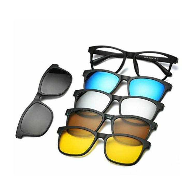 Magic Vision Lunettes De Soleil Magnétiques Polarisées 6 En 1 Pour Hommes Et Femmes, Monture Avec Clip Magnétique Polaroid thumbnail 4