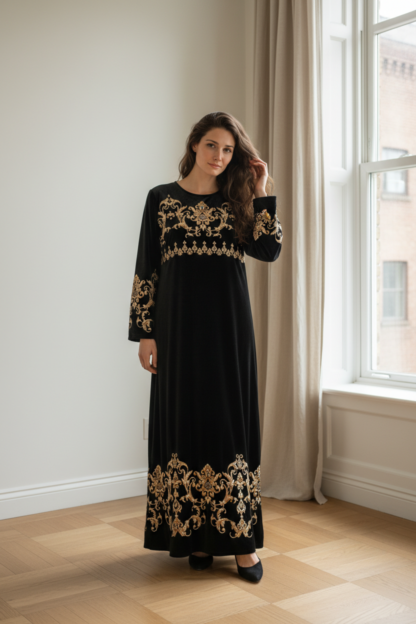Abaya De Velours De Printemps