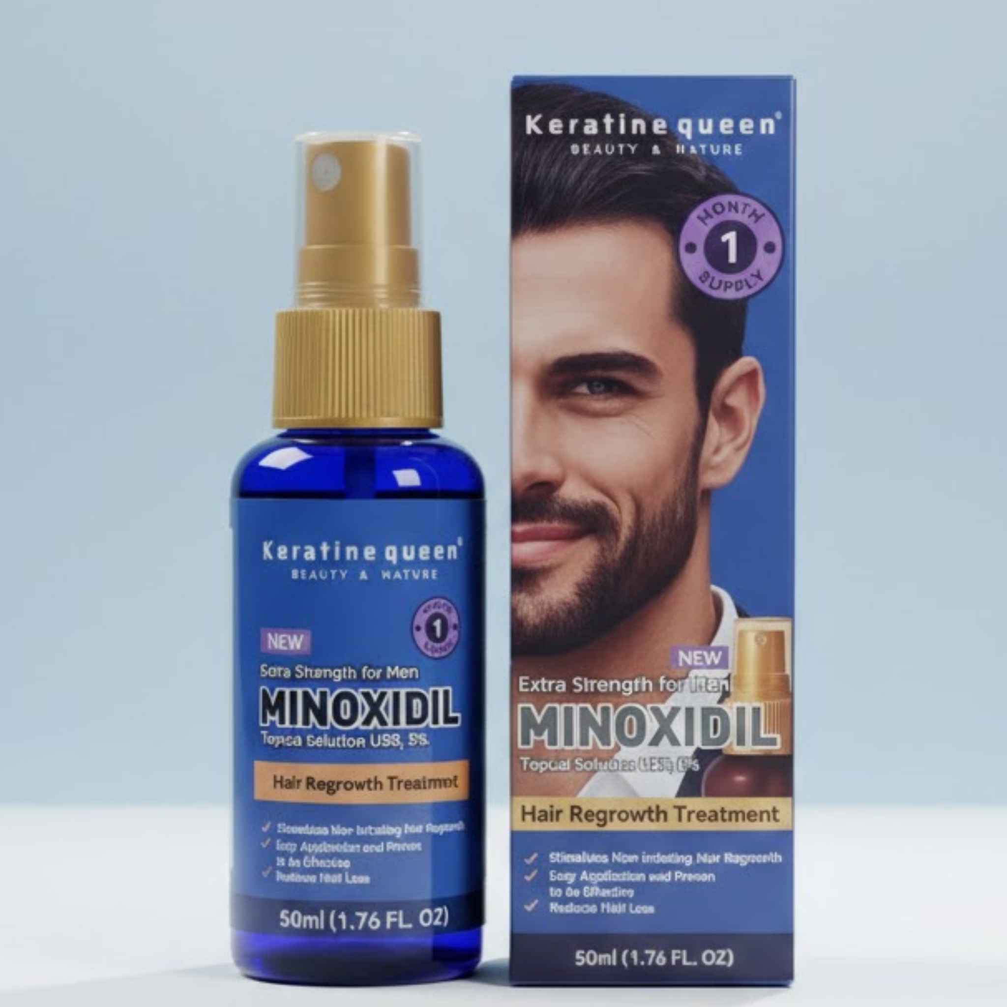 Minoxidil 5% Extra Strength Pour Homme – Solution Topique 50ml