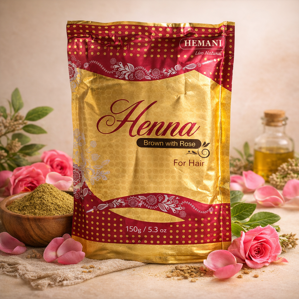 Henné Marron À La Rose Pour Cheveux – Coloration Naturelle & Soin Capillaire
