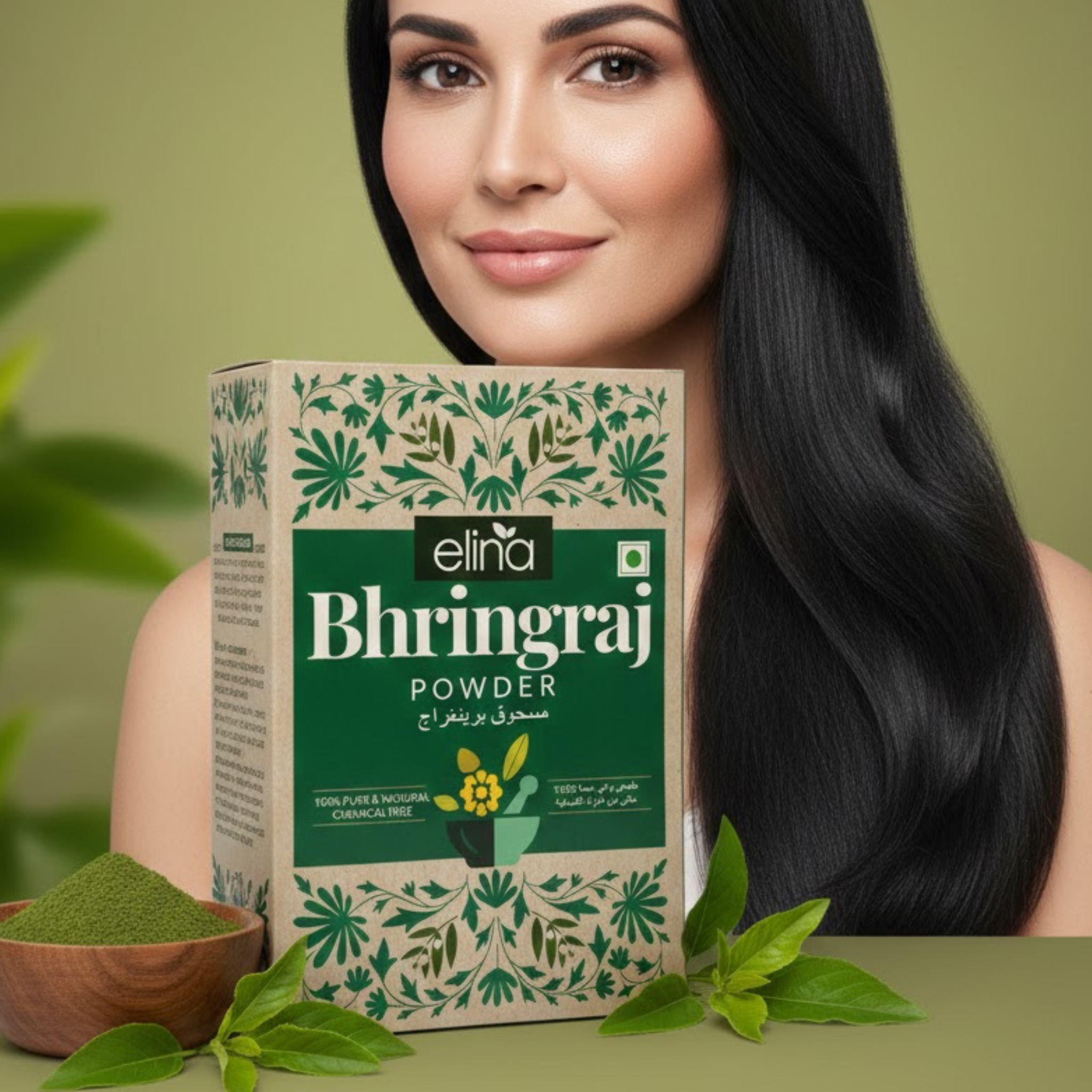 Bhringraj Poudre Ayurvédique Pour Croissance Des Cheveux