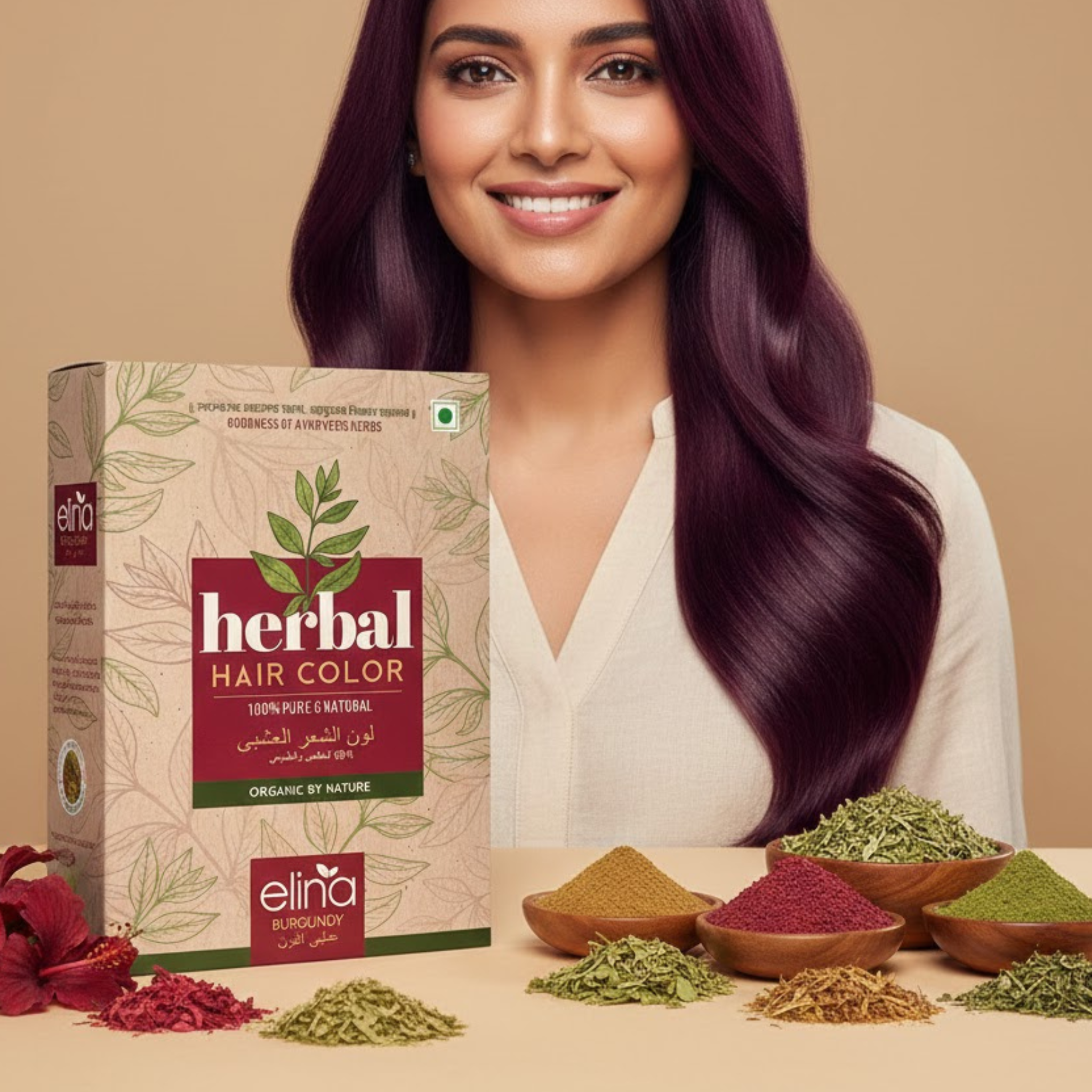 Coloration Végétale Cheveux Burgundy 100% Naturelle