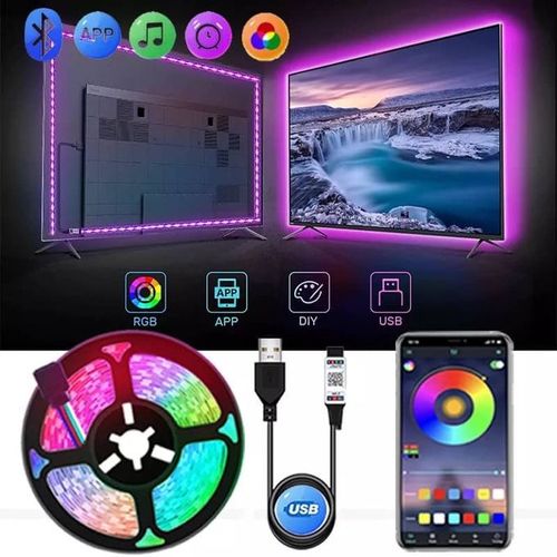 Bande Led - Led Mood Light - 5m - Rgb - Contrôle App - Température De Couleur 2700k-10000k
