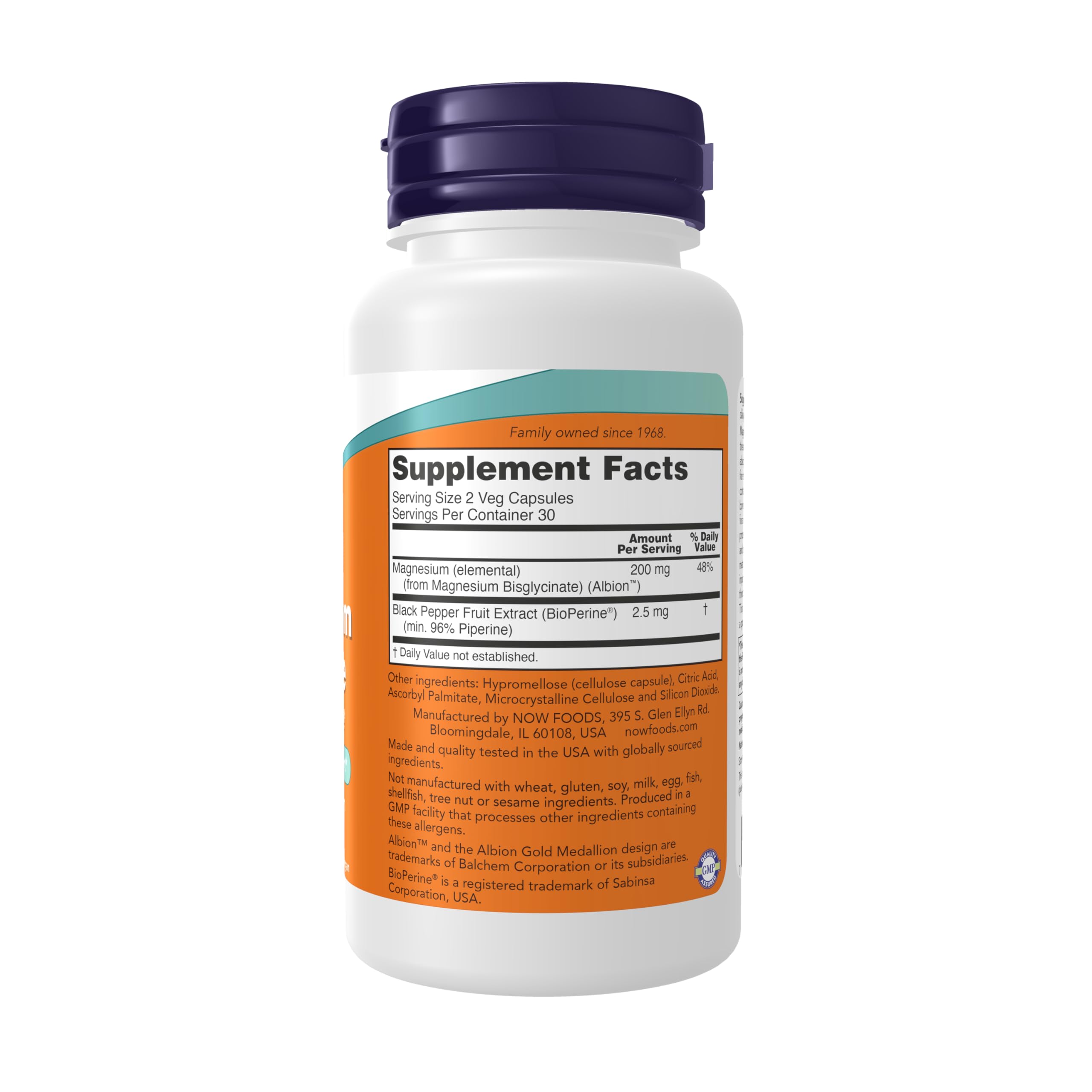 Magnésium Glycinate Avec Bioperine 60 Capsules