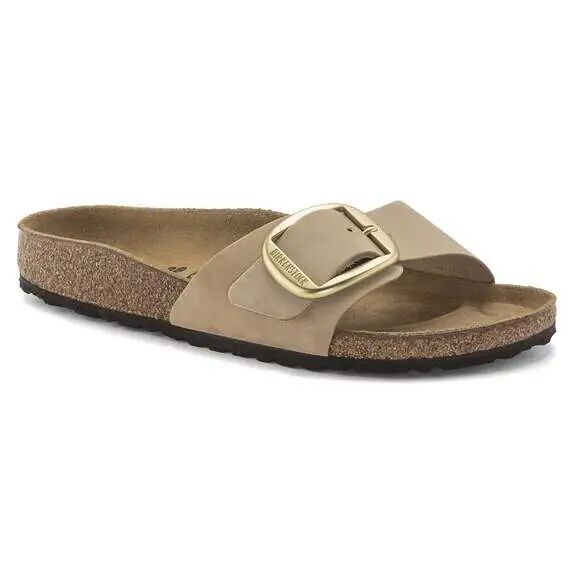 Madrid Big Buckle Nubuck Leather Sandcastle Narrow