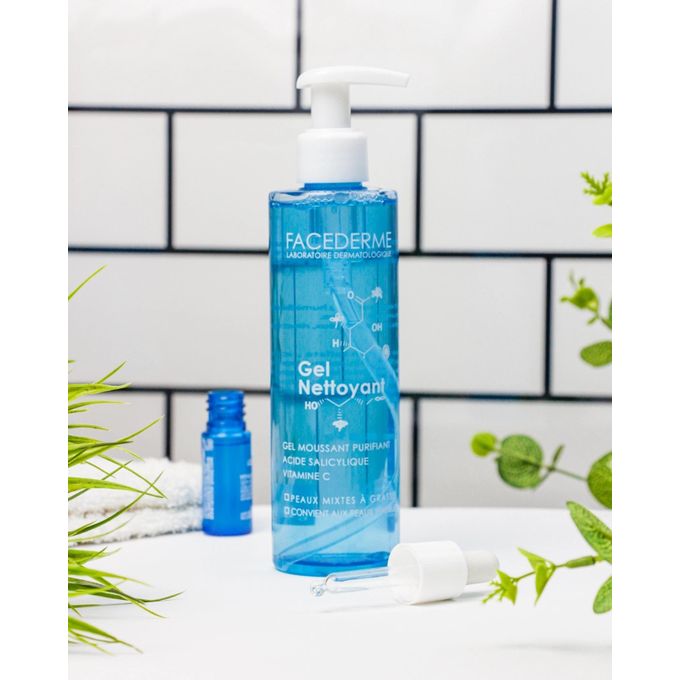 Roller Gel Moussant Nettoyant Visage Peau Grasse Et Mixte Purifiant Acide Salicylique Vitamine C 400ml