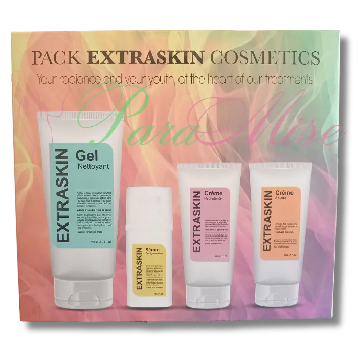 Pack Gel Nettoyant 200ml + Sérum 30ml + Crème Hydratant 50ml + Crème Solaire 50ml