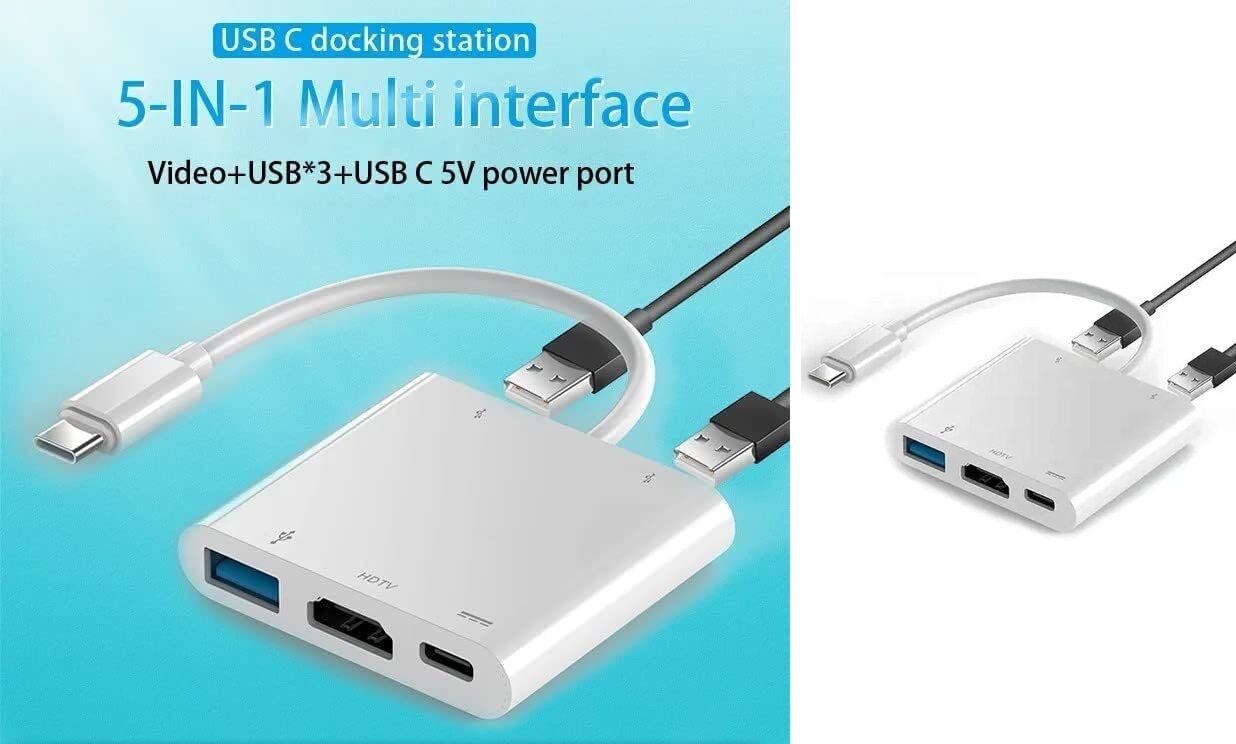 Airsky Hub Adaptateur 5 In 1 Usb-c Vers Hdmi 4k