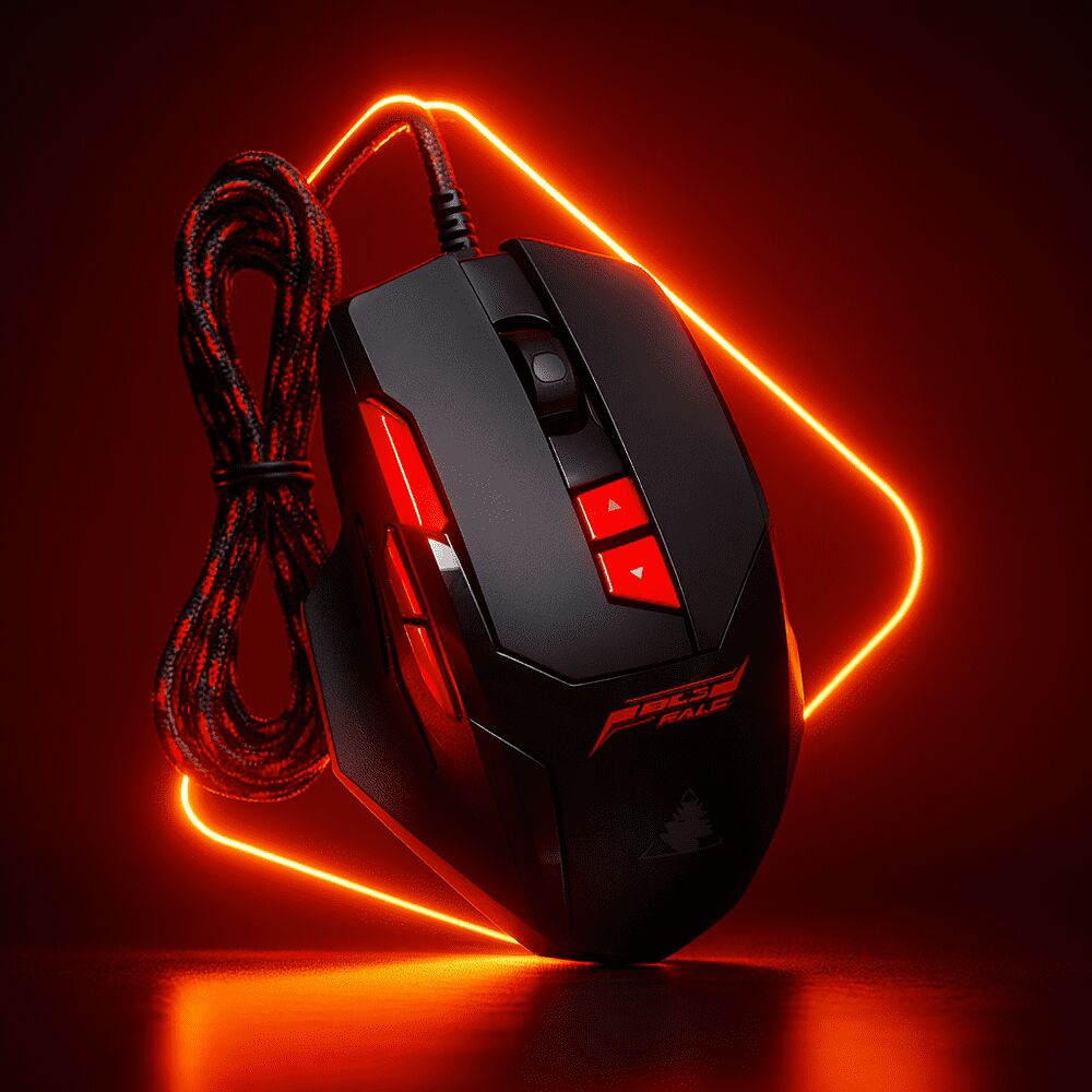Souris Gamer Jedel Gm625 – Haute Précision, 8 Modes D’éclairage Led Rgb, Design Ergonomique Noir & Rouge thumbnail 3