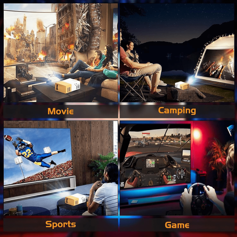 Mini Projecteur Vidéo Hd 720p – Compact Led Pour Maison & Cinéma Extérieur thumbnail 6