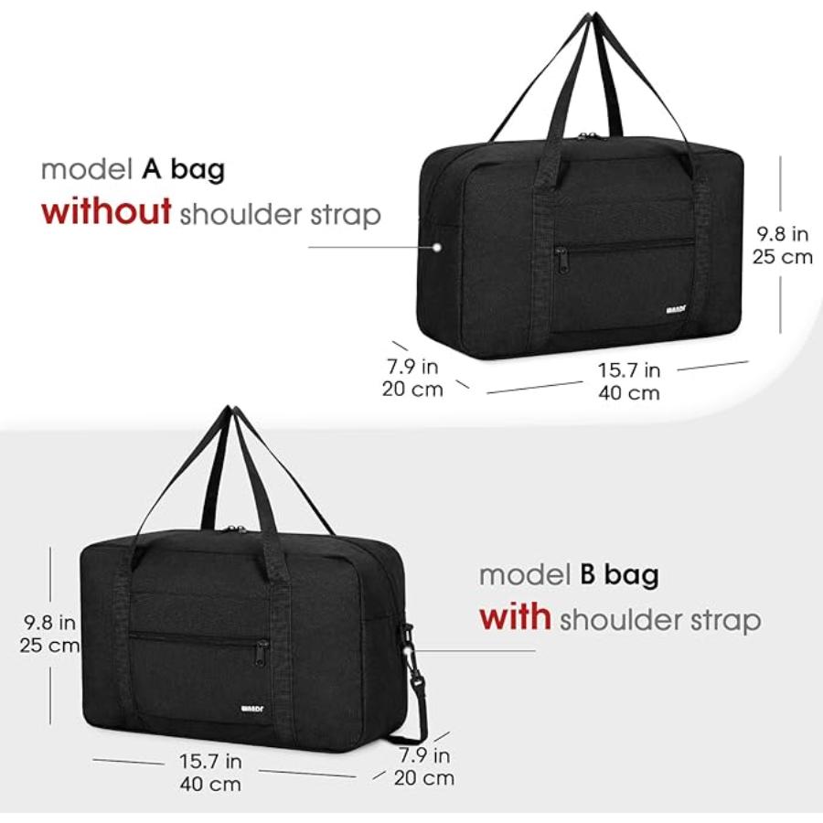 Sac De Voyage Pliable 40 X 20 X 25 Cm, Sac De Sport, Sac Week-end 20l Avec Bandoulière, Style Pratique thumbnail 7