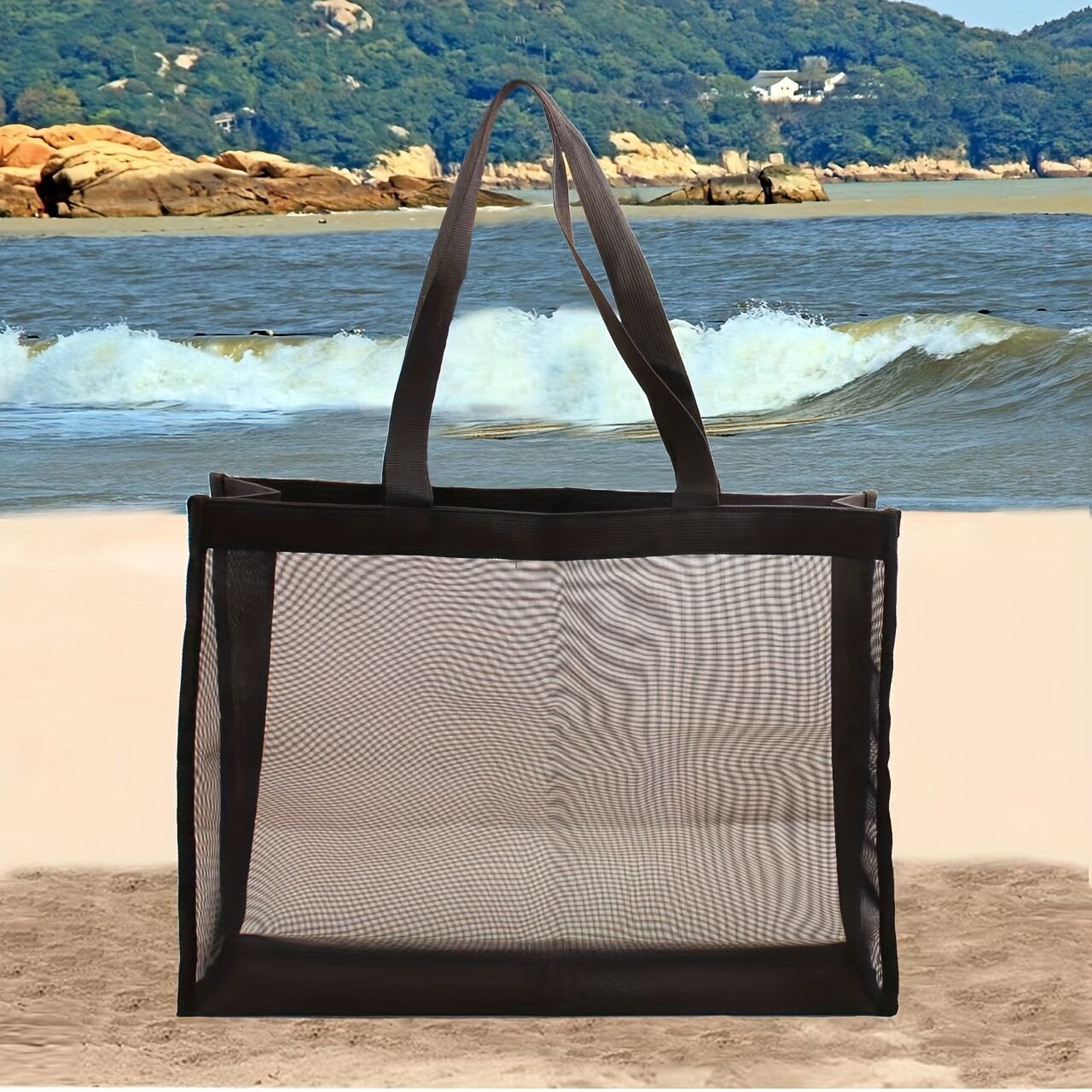 Sac De Plage En Maille Pour Femme, Grand Sac De Voyage Familial thumbnail 3
