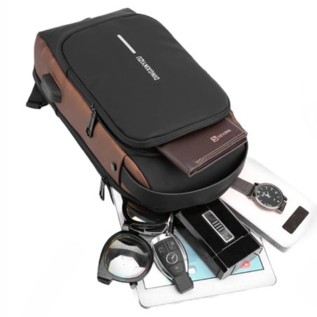 Sacoche De Poitrine Antivol Pour Homme, Sac Bandoulière Avec Chargeur Usb thumbnail 7