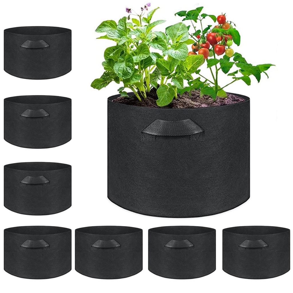 Pot En Tissu, Sac De Culture En Feutre, Capacité De 4 Litres, Jardinage, Horticulture, Croissance Des Plantes, Culture De Légumes, Stimulation De La Croissance, Ensemble De 8 Pièces