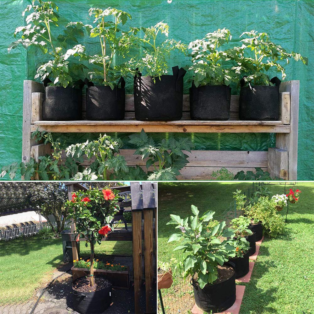 Pot En Tissu, Sac De Culture En Feutre, Capacité De 4 Litres, Jardinage, Horticulture, Croissance Des Plantes, Culture De Légumes, Stimulation De La Croissance, Ensemble De 8 Pièces