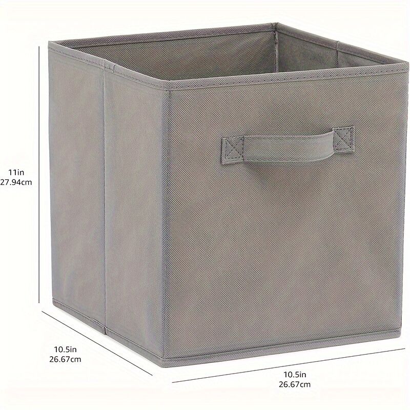 Lot De 2 Cubes De Rangement Pliables En Tissu Avec Poignées thumbnail 5