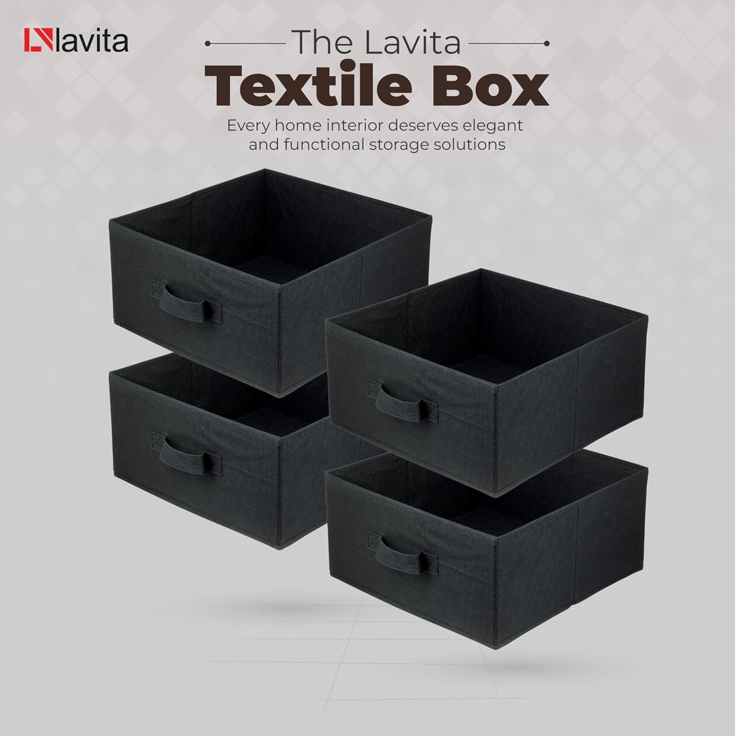 Lot De 4 Boîtes De Rangement En Tissu Pliables – 31 × 31 × 15 Cm thumbnail 7