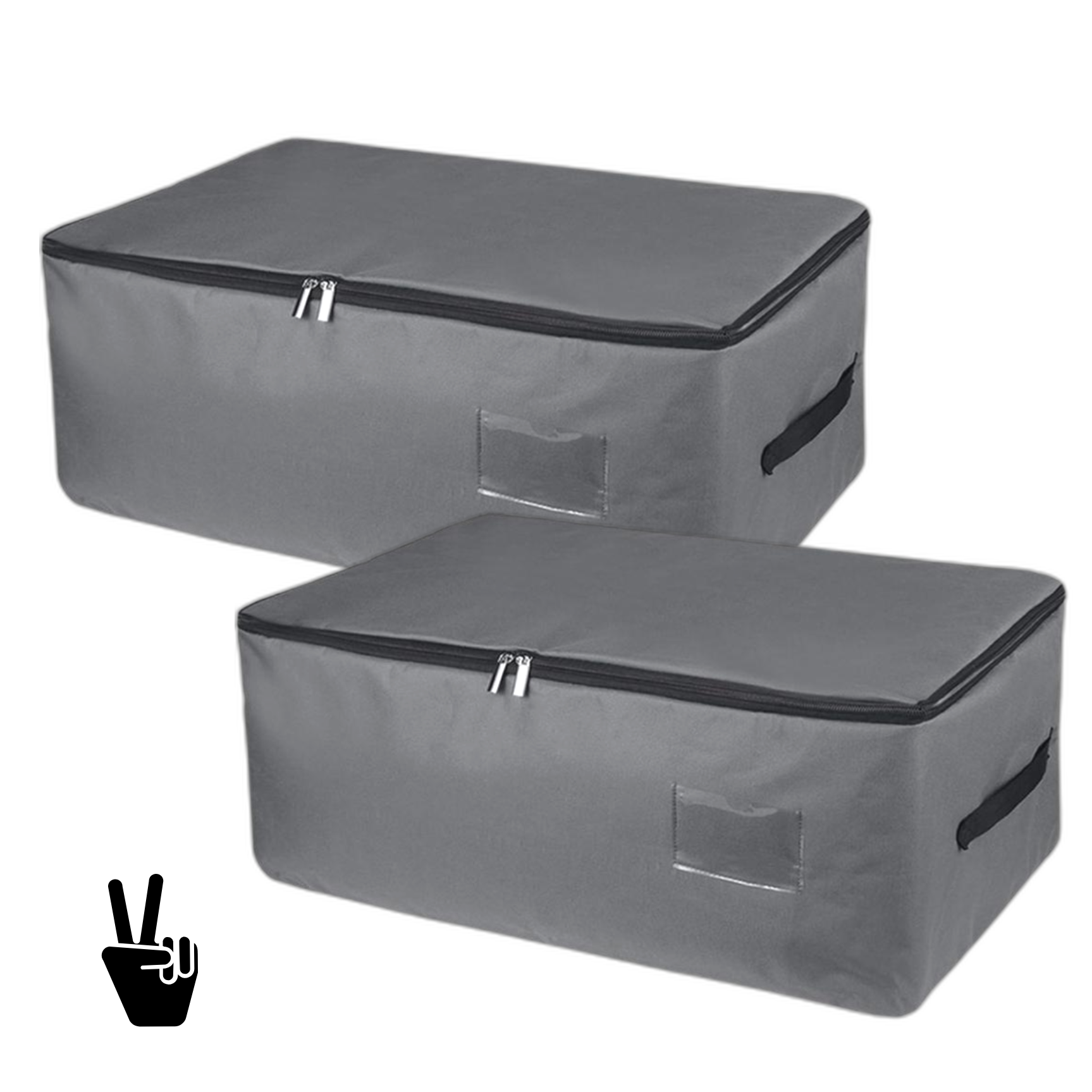 Lot De 2 Sacs De Rangement Sous Lit 49l – Fermeture Éclair