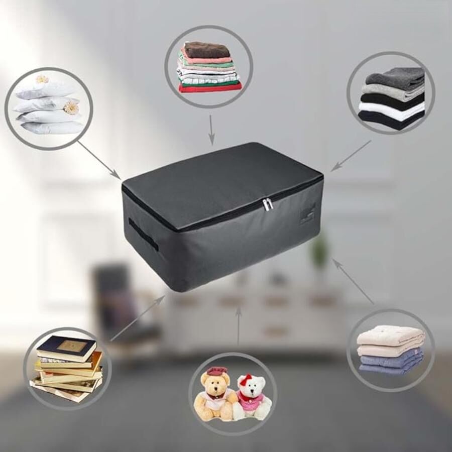 Lot De 2 Sacs De Rangement Sous Lit 49l – Fermeture Éclair