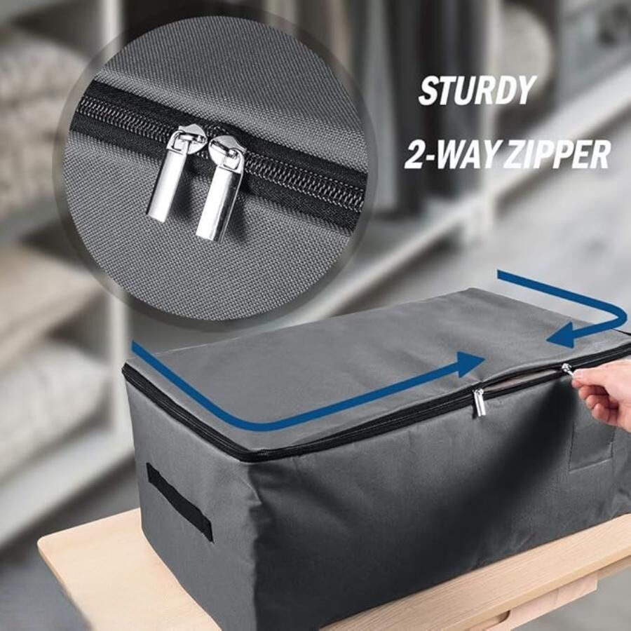 Lot De 2 Sacs De Rangement Sous Lit 49l – Fermeture Éclair thumbnail 6