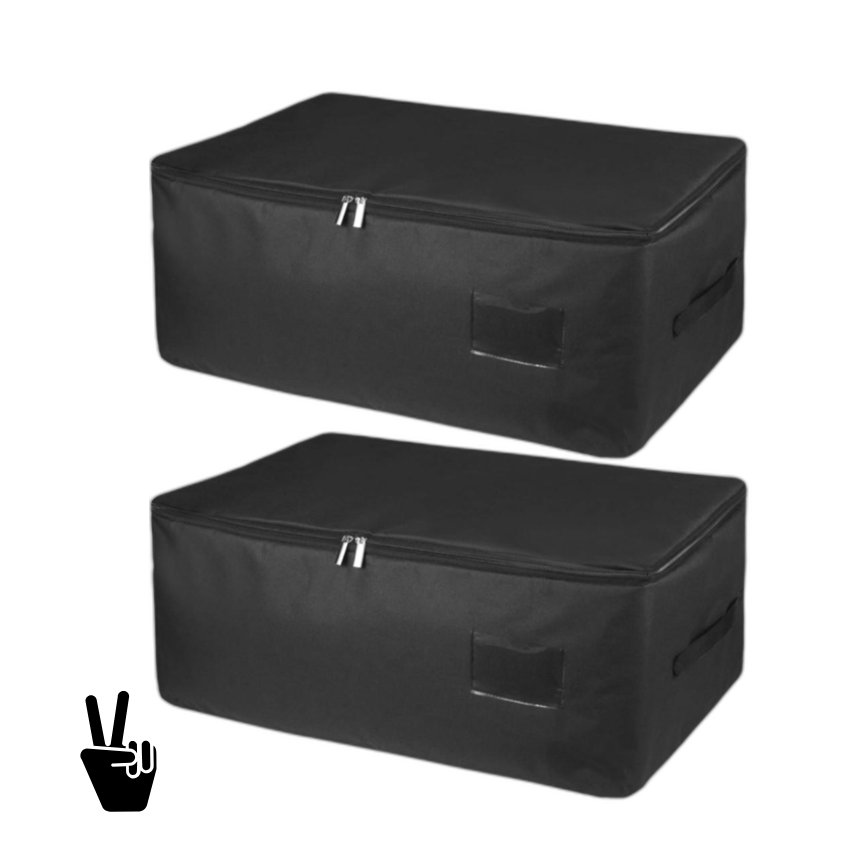 Lot De 2 Sacs De Rangement Sous Lit , Pliables 56 X 35 X 25 Cm