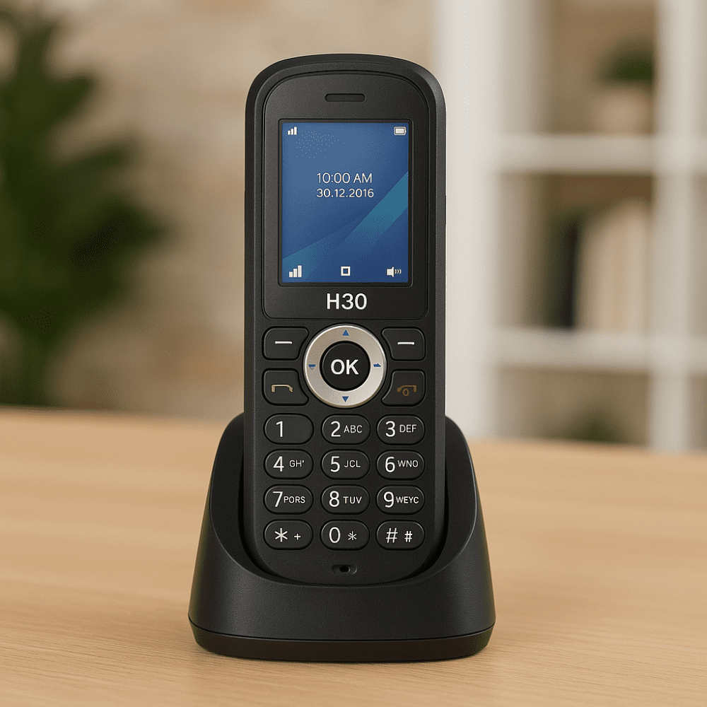 Téléphone Fixe Sans Fil H30 – Écran Couleur & Base De Chargement