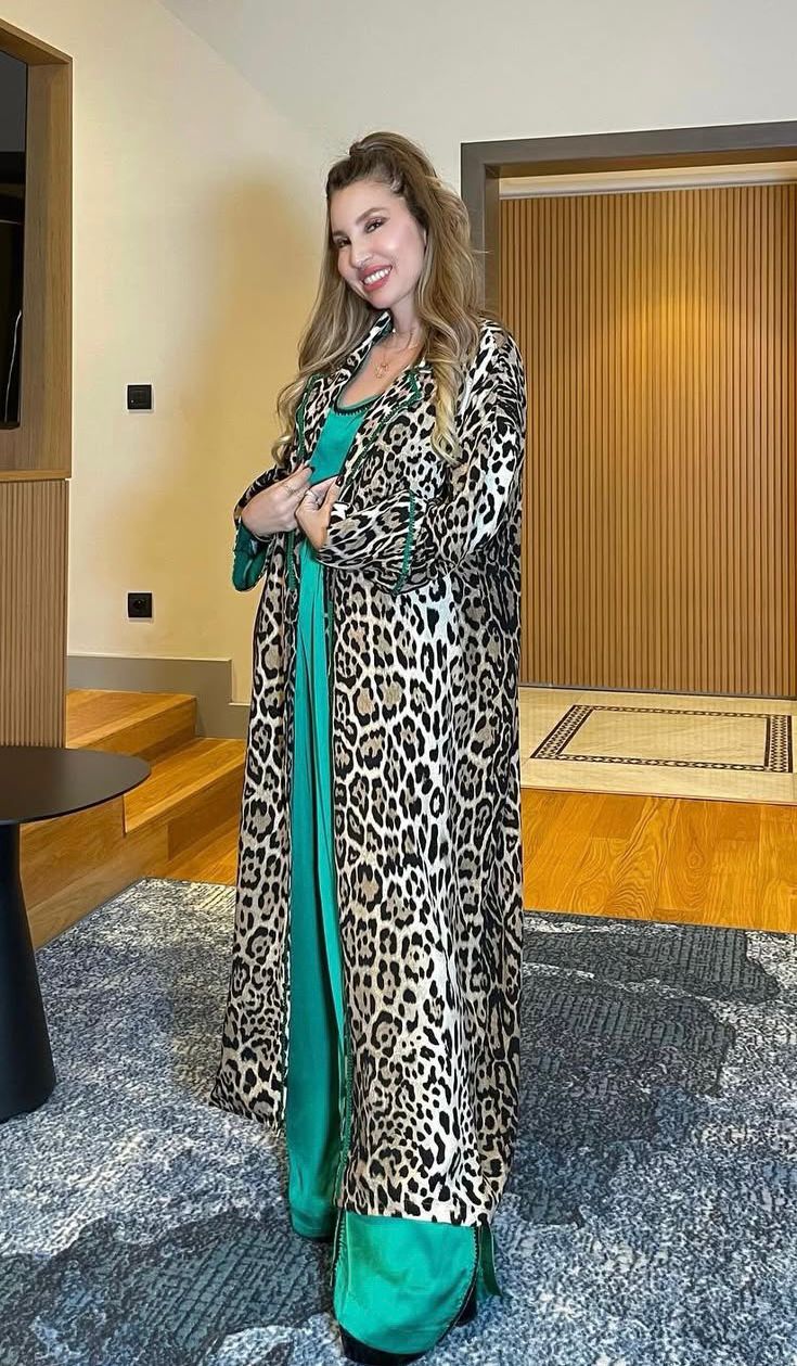 Kimono Léopard En Crêpe