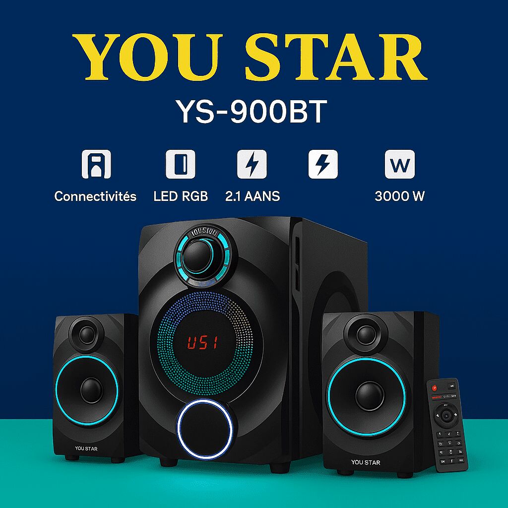 Enceinte Ys-900bt – Système Audio 2.1 Bluetooth Avec Télécommande thumbnail 3