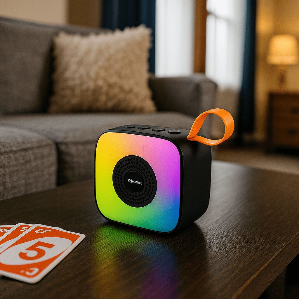 Enceinte Bluetooth Petosonic Sd-sp7 – 5w – Sans Fil Avec Éclairage Led Multicolore Et Batterie 1200 Mah