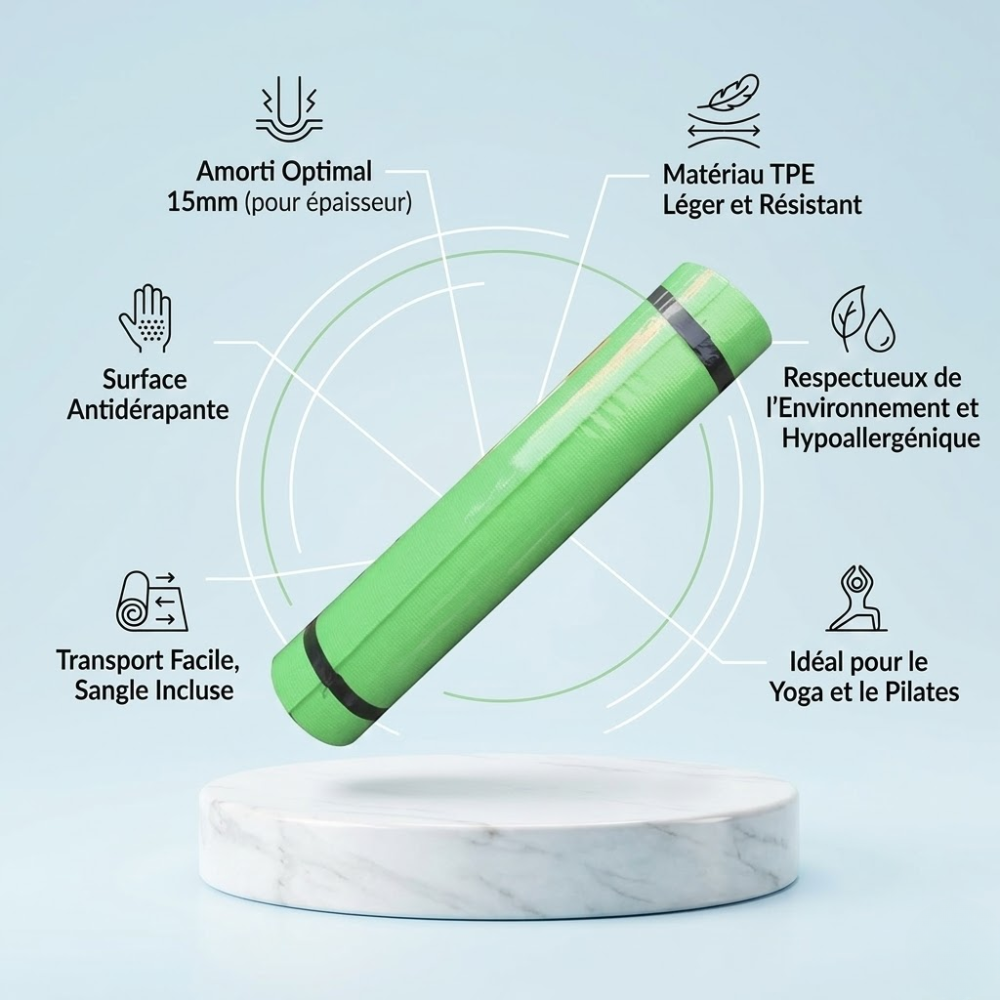 Tapis De Sport En Mousse Écologique Et Durable - Couleur Aléatoire