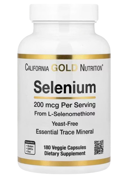 Selenium California Gold Nutrition - 180 Capsules Végétales