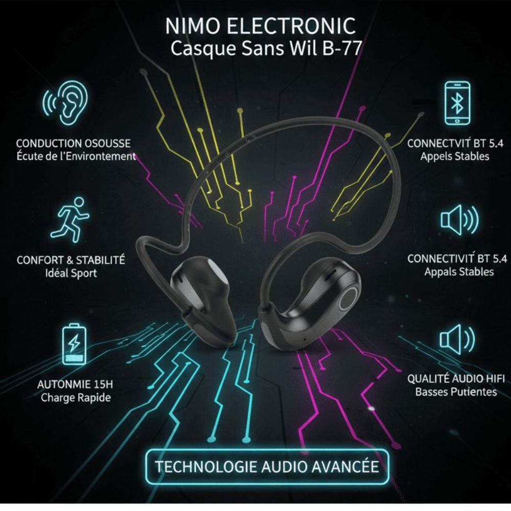 Casque Sans Fil À Conduction Aérienne Bluetooth – Écouteurs Sport Open Ear