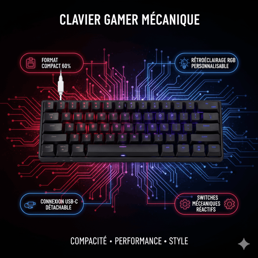 Clavier Mécanique Gaming T30 – Compact & Performant