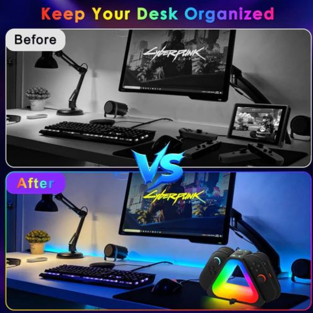 Station De Charge Otvo Sw2 Pour Joy-con Nintendo Switch – Charge 4 Manettes + Led Rgb thumbnail 3