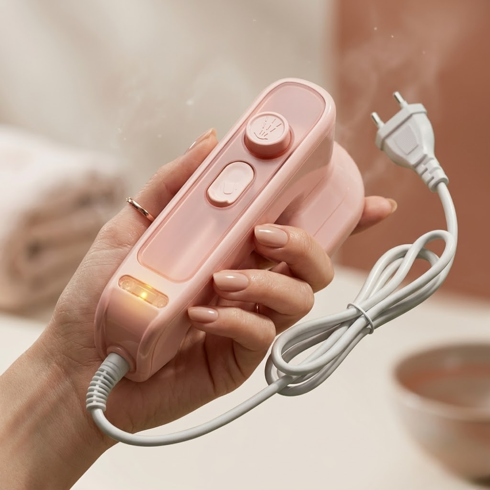 Mini Fer À Vapeur Portable Pour Vêtements – Couleur Et Design Aléatoires thumbnail 4