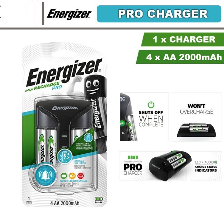 Chargeur De Batteries Aa Et Aaa Accu Recharge Pro + 4 Piles Aa 2000mah Avec Indicateur Led thumbnail 5