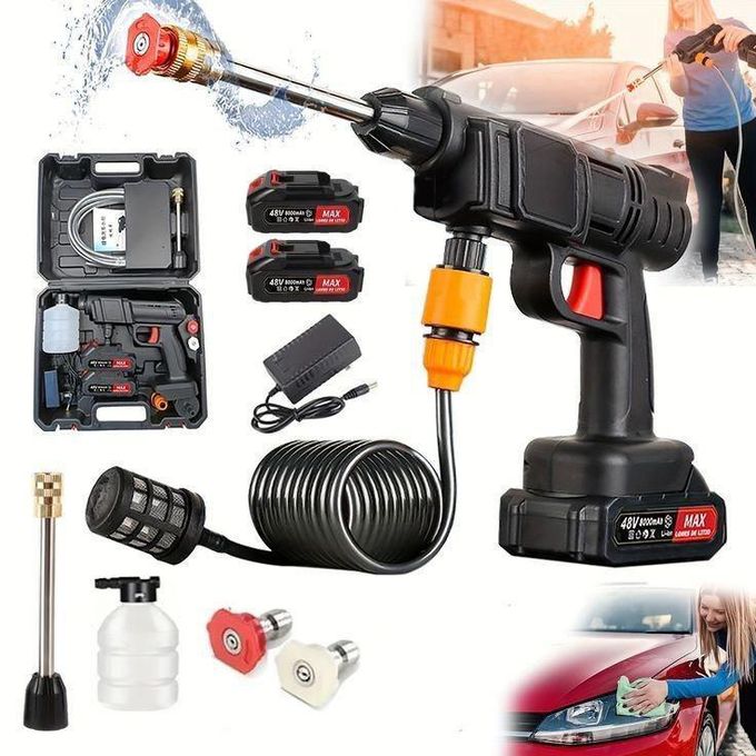 Pistolet De Lavage De Voiture Sans Fil, Double Lithium