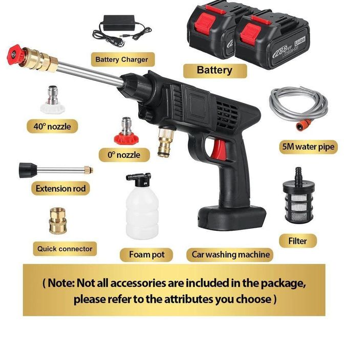 Pistolet De Lavage De Voiture Sans Fil, Double Lithium