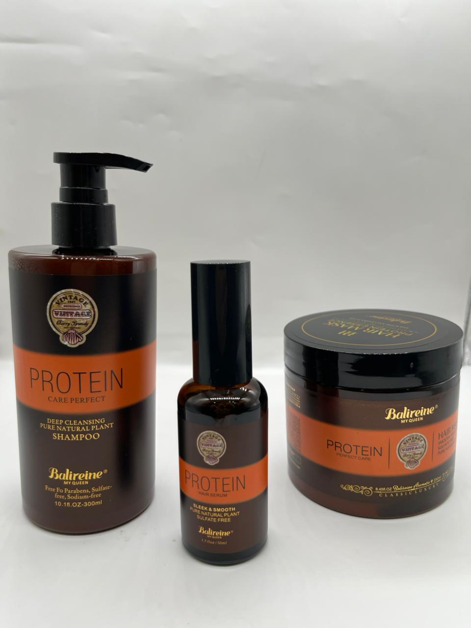 Pack Soin Cheveux Protéine – Shampoing 300ml + Masque 250ml + Sérum 50ml