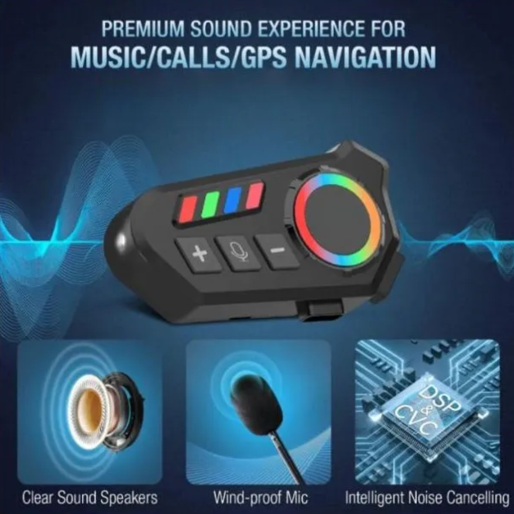 Casque De Moto Bluetooth Avec Intercom