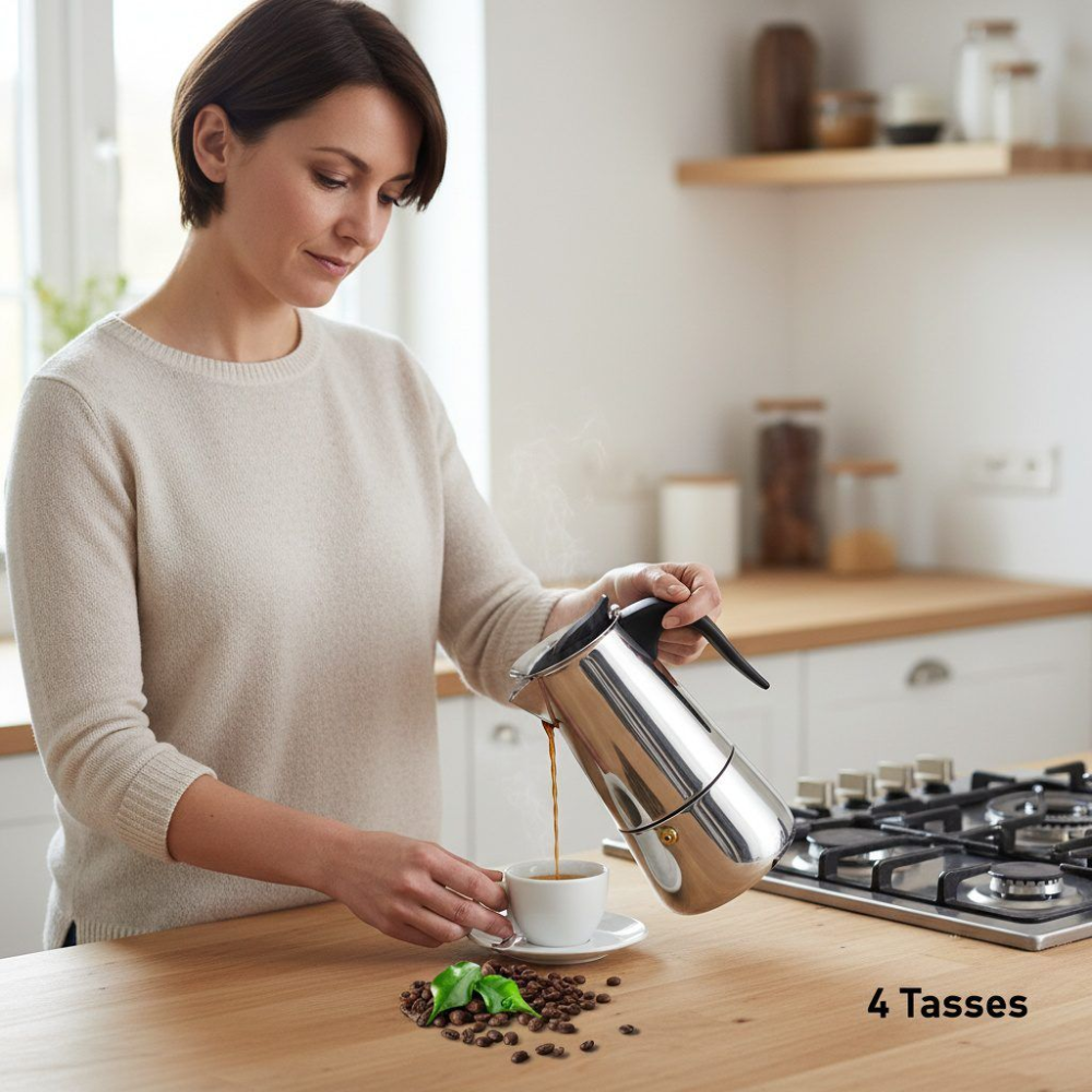 Cafetière Moka Pot – Acier Inoxydable thumbnail 3