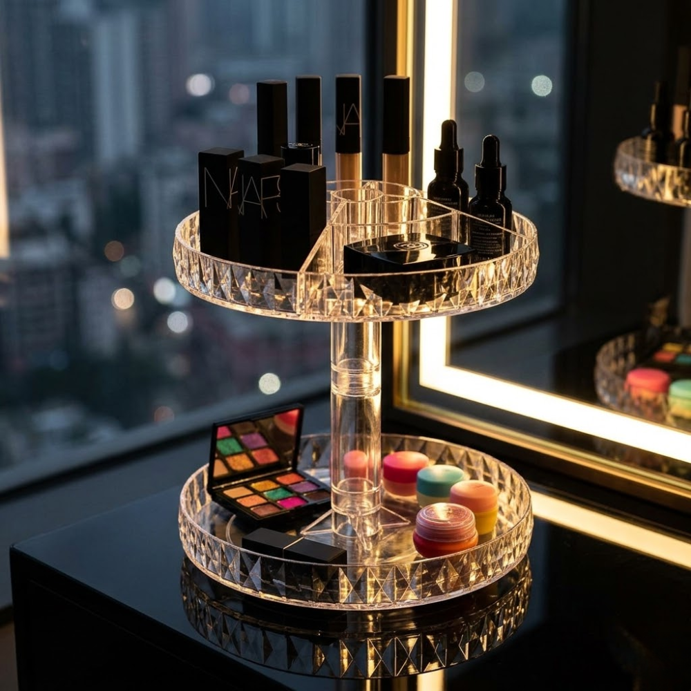 Organisateur Cosmétique Rotatif 360° Pour Flacons De Maquillage - Couleur Aléatoire thumbnail 1