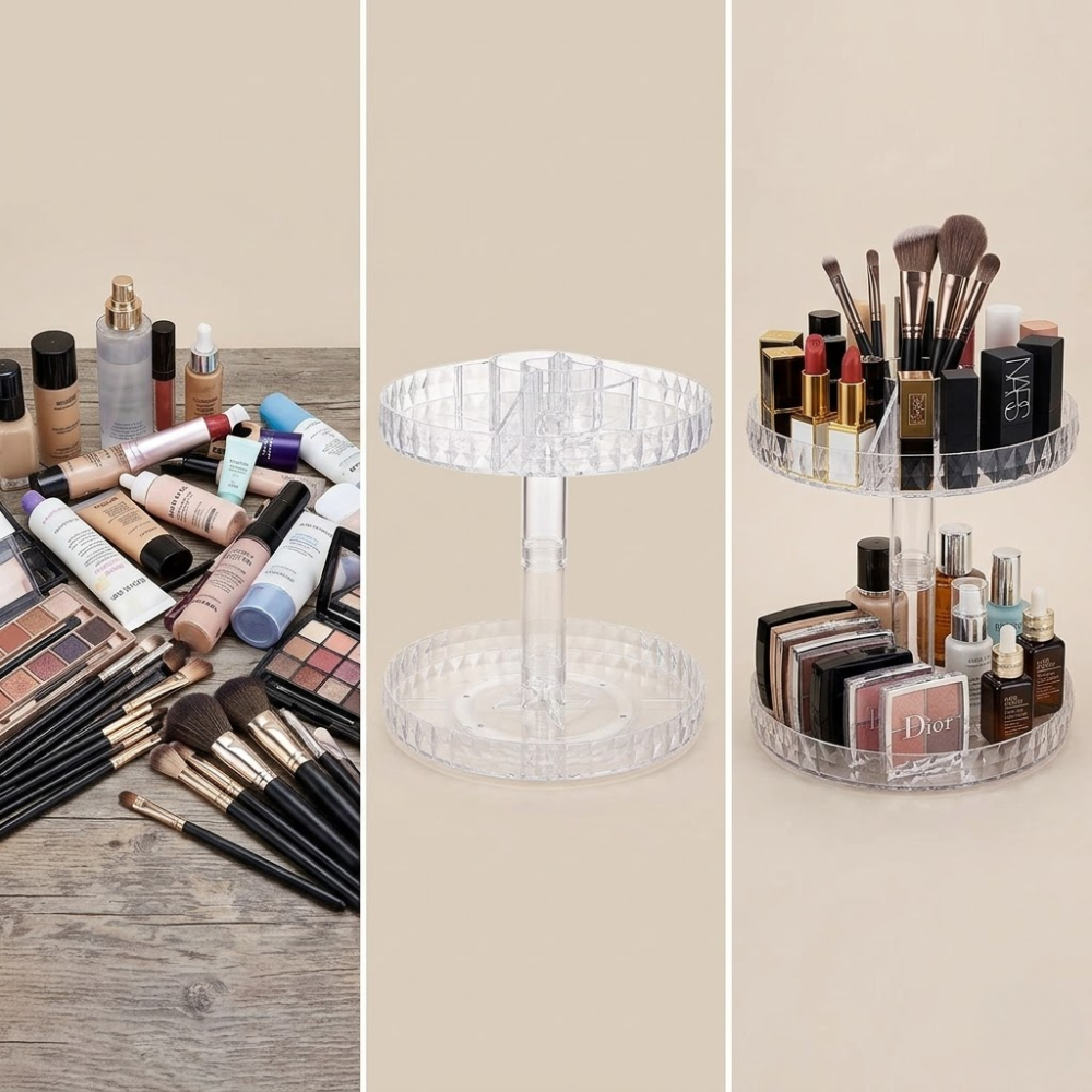 Organisateur Cosmétique Rotatif 360° Pour Flacons De Maquillage - Couleur Aléatoire thumbnail 2