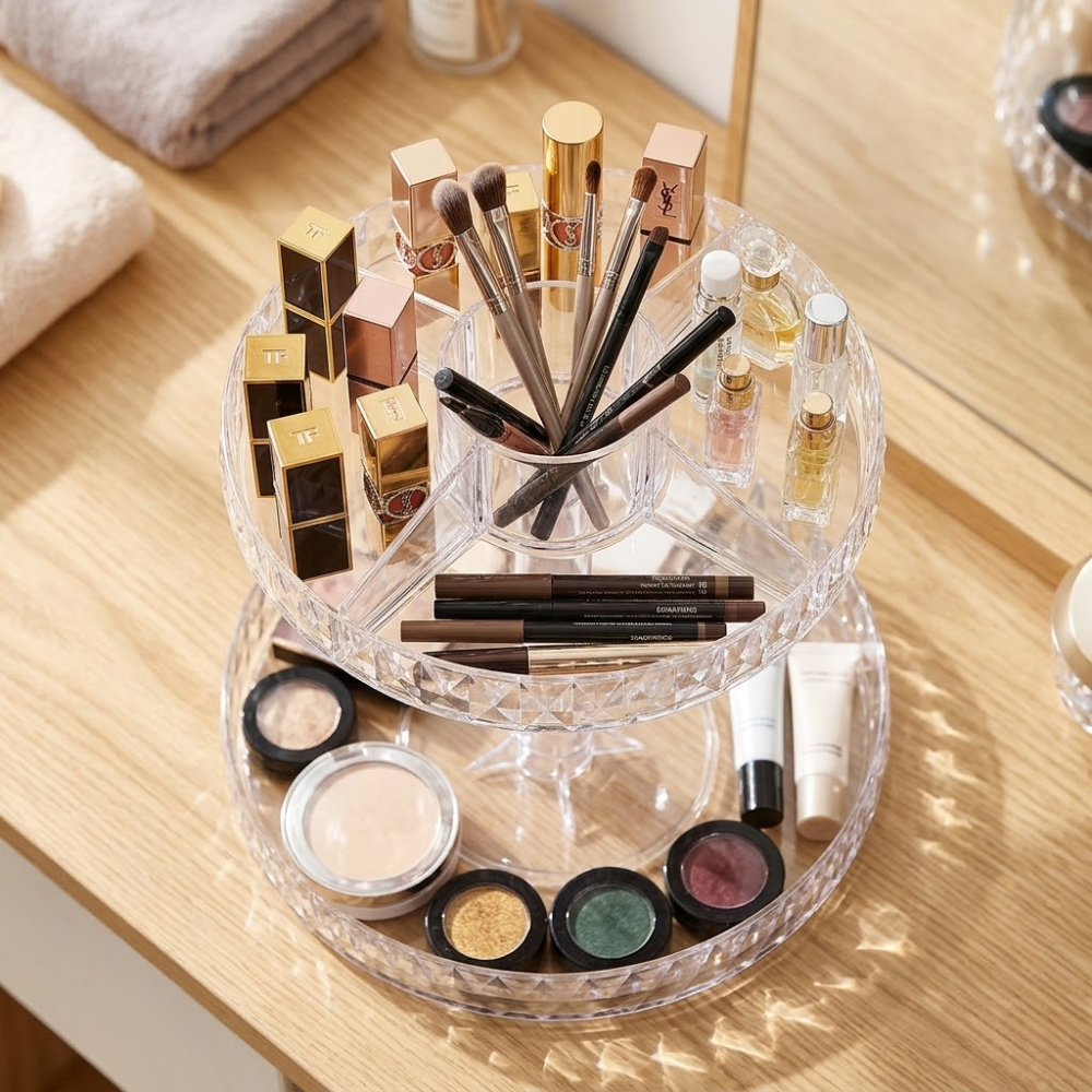 Organisateur Cosmétique Rotatif 360° Pour Flacons De Maquillage - Couleur Aléatoire thumbnail 4