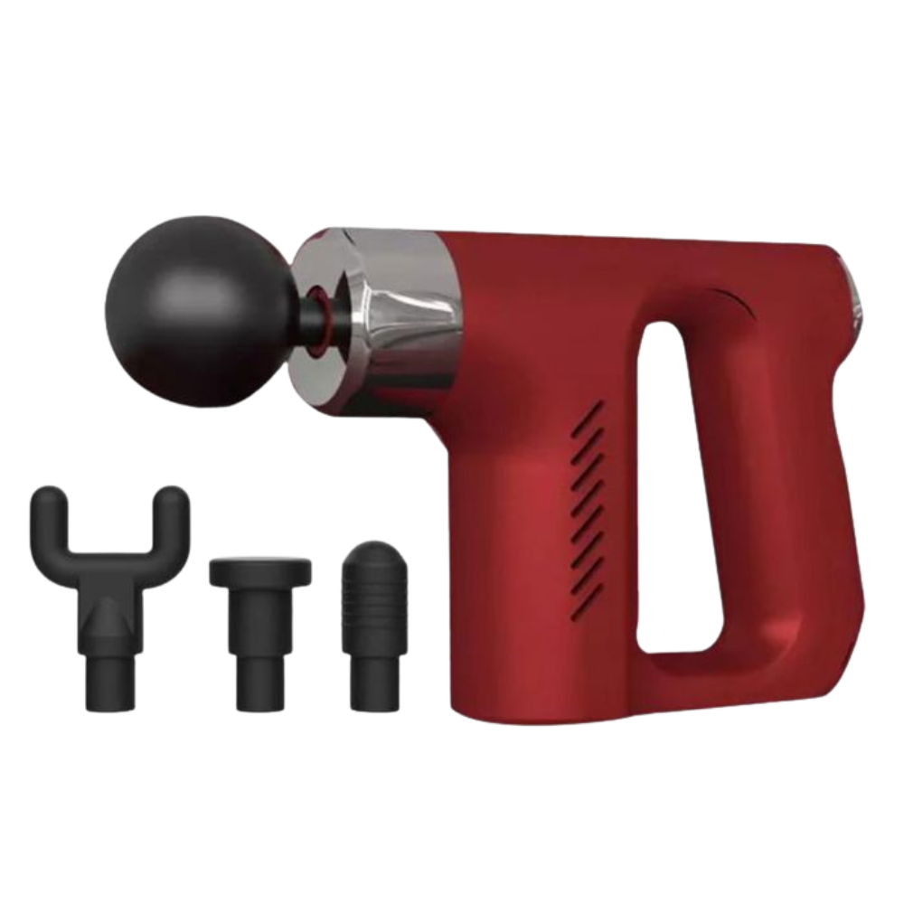 Pistolet Massage Musculaire 4 Têtes 5 Modes - Couleur Aléatoire