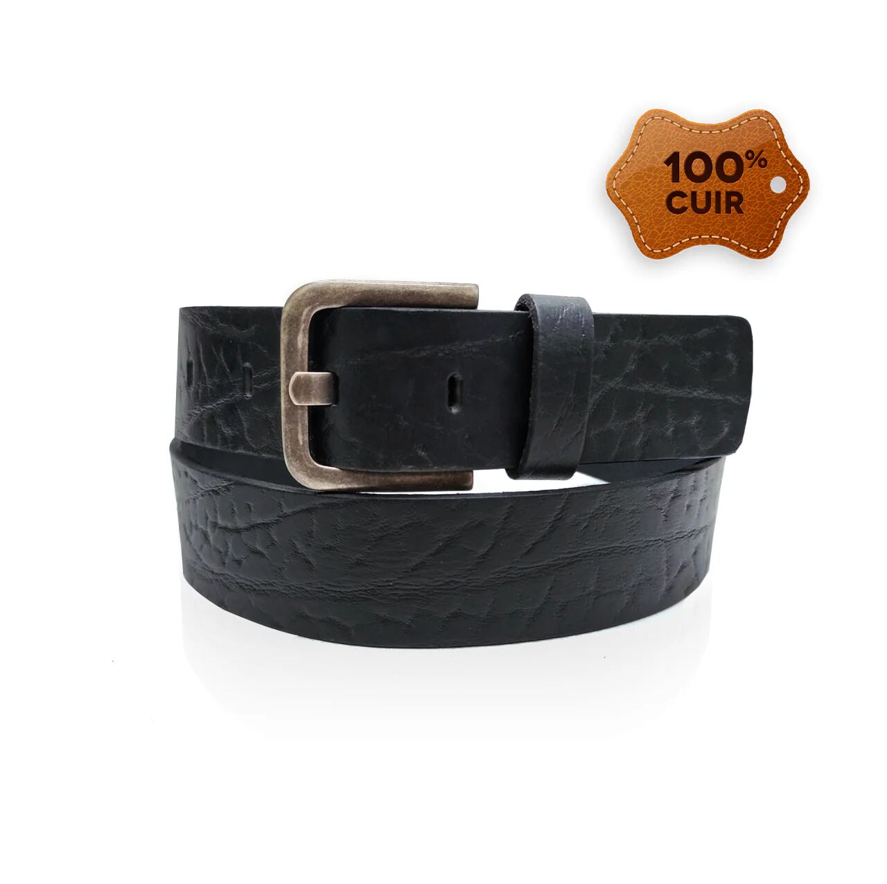 La Ceinture Noire En Cuir Véritable Qui Allie Caractère, Élégance Et Durabilité.